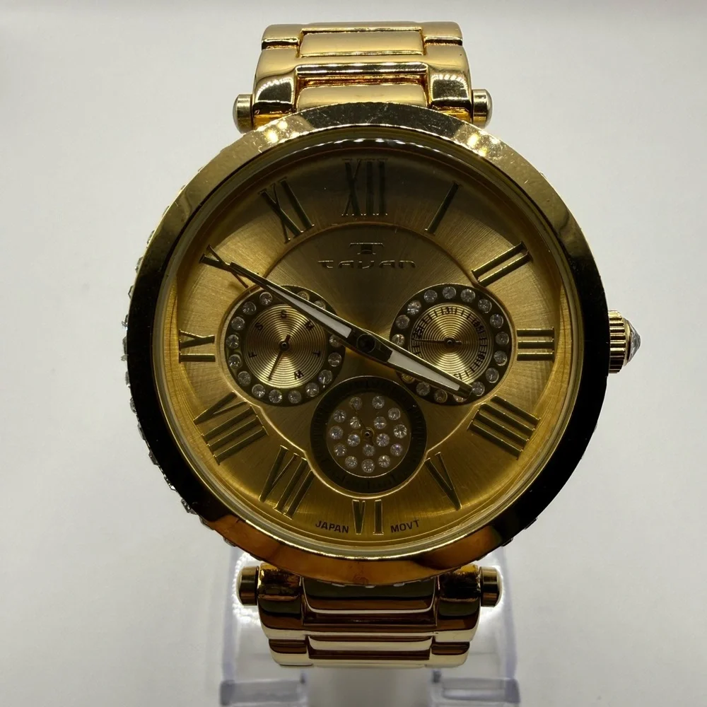 Tavan Seven Seas Women's Multifunction Watch Gold Tone Quartz (New Battery)